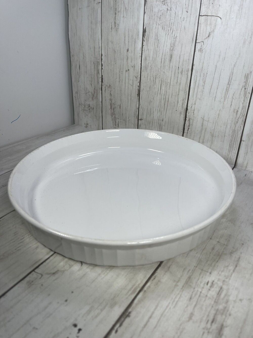 Corning Ware F-3-B French White 24 cm 10" Round Quiche Pie Baking Dish